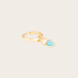 Turquoise Drop Charm Earring Gold