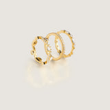LEAF TRIPLE BAND RING SET GOLD