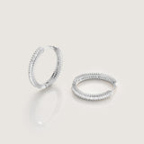 BAGUETTE STONE HOOP EARRING SILVER - By Eda Dogan