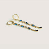 Blue Stone Drop Earring - By Eda Dogan