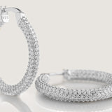 Daphne Gold Medium Hoop Earring Silver - By Eda Dogan