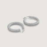 Daphne Gold Medium Hoop Earring Silver - By Eda Dogan