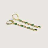 Green Stone Drop Earring - By Eda Dogan