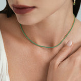 Green Stone Tennis Choker - By Eda Dogan