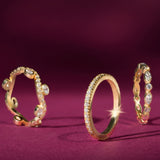 LEAF TRIPLE BAND RING SET GOLD - By Eda Dogan