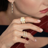 LEAF TRIPLE BAND RING SET GOLD - By Eda Dogan