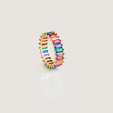 Multicolour Baguette Stone Eternity Ring - By Eda Dogan