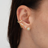 TRINAL SOLITAIRE GOLD CHAIN PIERCING SET - By Eda Dogan