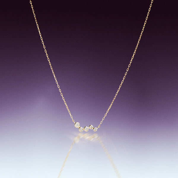 Wave 14k Gold Diamond Necklace - By Eda Dogan