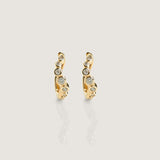 Wave Hoop 14K Gold Diamond Earring - By Eda Dogan