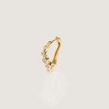 Wave Hoop 14K Gold Diamond Earring - By Eda Dogan