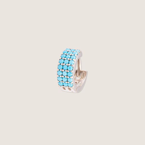 Turquoise Whisper Hoop Earring Silver