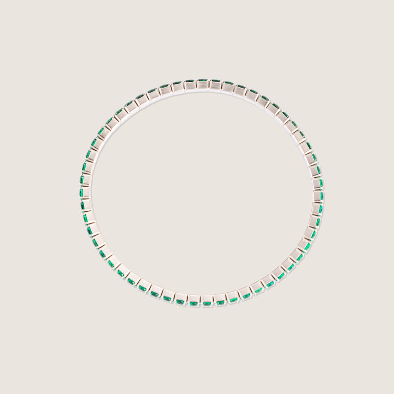 Emerald Green Baguette Stretch Tennis Bracelet