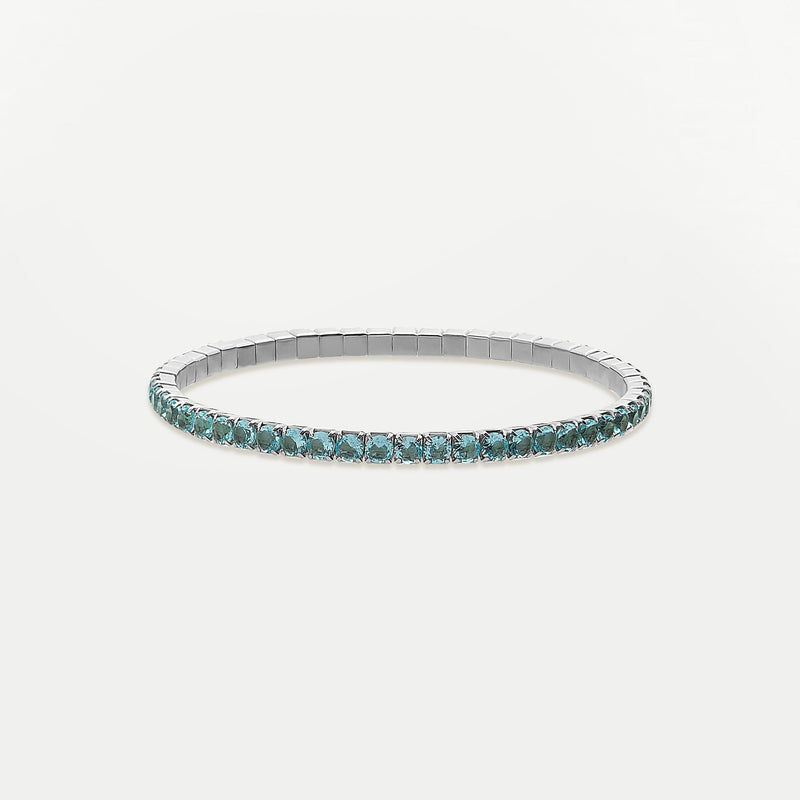 Blue Baguette Stone Stretch Bracelet - By Eda Dogan