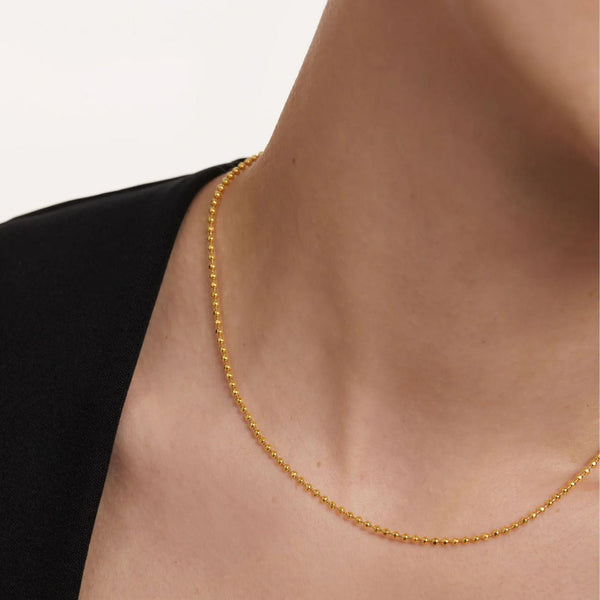 Bold Ball Chain Necklace Gold - By Eda Dogan