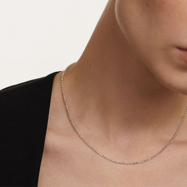 Bold Ball Chain Necklace Silver - By Eda Dogan