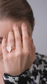 Eda Dogan Heart Plaque Ring Gold Plated