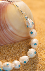 White Pearl Turquoise Stone Bracelet