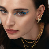 Cable Edge Pave Huggie Earring Gold - By Eda Dogan