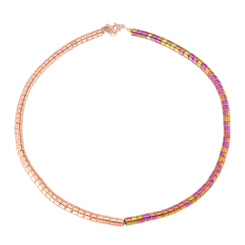 Chain Pink and Gold Necklace-Amalfi Coast