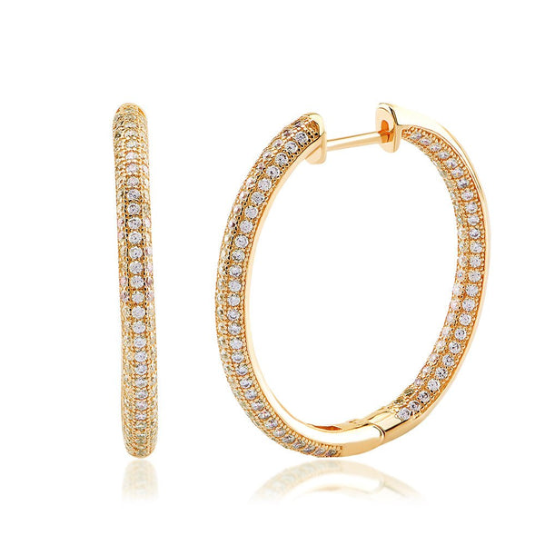 Hoop Pave-Embellished Earring Gold
