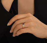 Multicolour Baguette Stone Eternity Ring