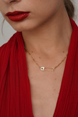 Safety Pin Chunky Chain Necklace - By Eda Dogan