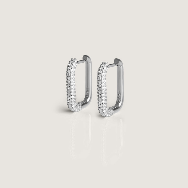 SMALL RECTANGLE EARRINGS Silver - By Eda Dogan