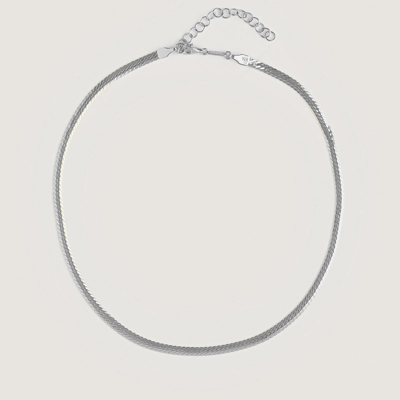 Snake Chain Necklace Silver Tone - By Eda Dogan