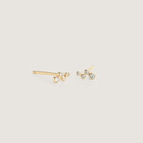 Wave 14K Gold Diamond Earring - By Eda Dogan